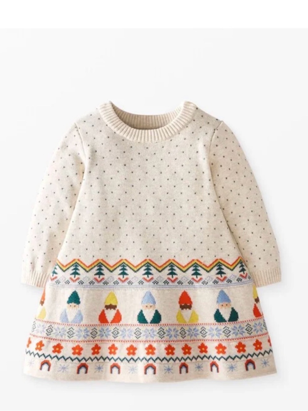Hanna Andersson Sweater Dress Gnomes - Size 3T